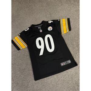 Pittsburgh Steelers Jersey Boys M Black NFL Football Nike Watt 90 Youth 10/12